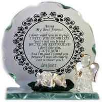 My Best Friend Personalisiertes Geschenk Schliffglas Kristall Schutzengel Plakette My Best Friend Personalisiertes Geschenk Schliffglas Kristall Schutzengel Plakette von GiftsByBernadette