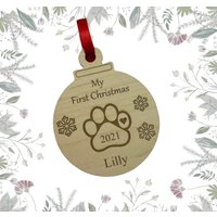 Hunde Erste Weihnachten Personalisiert Christbaumschmuck, Christbaumschmuck Für Hunde, Weihnachtsdekoration, Personalisierter Hundeschmuck von GiftsandSmilesUK