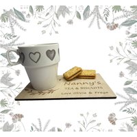 Personalisiertes Tee - Und Keksbrett Geschenk, Holz Getränkebrett Geschenk Zum Muttertag, Personalisiertes Kaffee von GiftsandSmilesUK