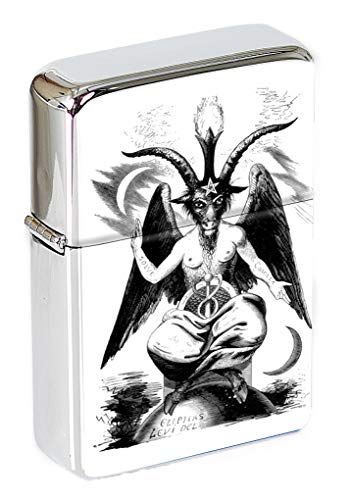 Baphomet Horned God Klappfeuerzeug in einer Geschenkdose von Giftshop UK