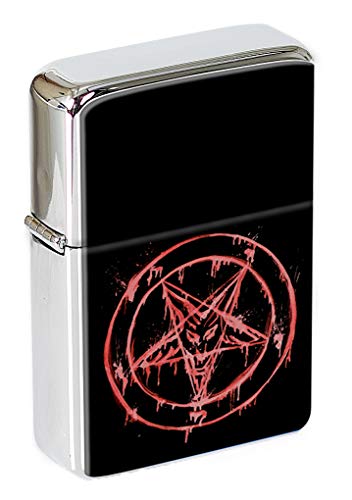 Satanisches Pentagramm Klappfeuerzeug in einer Geschenkdose von Giftshop UK