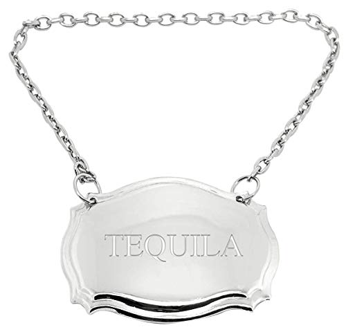 Tequila Graviertes Dekanter-Etikett versilbert von Giftshop UK