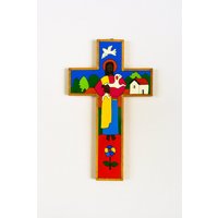 10 "(25 cm Handgemachtes Und Bemaltes Holzkreuz. Christus Als Der Gute Hirte. Ein Schönes Erstkommunionsgeschenk 10 "(25 cm Handgemachtes Und Bemaltes Holzkreuz. Christus Als Der Gute Hirte. Ein Schönes Erstkommunionsgeschenk von GiftsofDevotion
