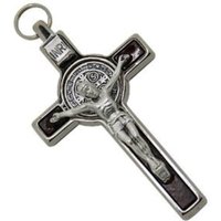 4, 5" | 9cm Benedikt Metall Kruzifix. Kreuz. Eingelegte Benediktsmedaille von GiftsofDevotion