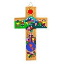 6 "(15 cm Handbemalte Kinder Des Weltkreuzes. Holzkreuz Einer Genossenschaft in El Salvador. Heilige Kommunion Vorhanden 6 "(15 cm Handbemalte Kinder Des Weltkreuzes. Holzkreuz Einer Genossenschaft in El Salvador. Heilige Kommunion Vorhanden von GiftsofDevotion