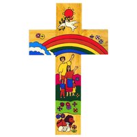 Handbemalter Regenbogen Kreuz. 5"(12cm Holzkreuz Aus El Salvador. Dieses Kreuz Ist Von Hand Bemalt Und Gefertigt. Ein Schönes Geschenk Zur Heiligen Handbemalter Regenbogen Kreuz. 5"(12cm Holzkreuz Aus El Salvador. Dieses Kreuz Ist Von Hand Bemalt Und Gefertigt. Ein Schönes Geschenk Zur Heiligen von GiftsofDevotion