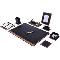 Esse Lux Leder Schreibtisch Set Schwarz 10 Accessoires | Personalisiertes Set Bestes Geschenk Für Alle Kostenloser Versand von Giftyance