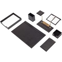 Leder Schreibtisch Organizer 10 Accessoires Schwarz | Personalisiertes Set Bestes Geschenk Für Alle Kostenloser Versand von Giftyance