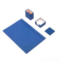 Leder Schreibtisch Set 4 Accessoires Blau | Personalisiert Bestes Geschenk Für Alle Personalisierte Geschenk Kostenloser Versand von Giftyance