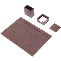 Leder Schreibtisch Set 4 Accessoires Braun | Personalisiertes Set Bestes Geschenk Für Alle Kostenloser Versand von Giftyance