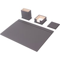 Leder Schreibtisch Set 4 Accessoires Grau | Personalisierte Schreibtisch-Set Bestes Geschenk Für Alle Individuelles Kostenloser Versand von Giftyance