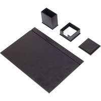 Leder Schreibtisch Set 4 Accessoires Schwarz | Personalisiertes Set Bestes Geschenk Für Alle Kostenloser Versand von Giftyance