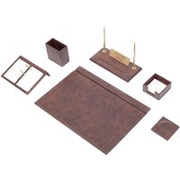Leder Schreibtisch Set 8 Accessoires Braun | Personalisiertes Set Bestes Geschenk Für Alle Kostenloser Versand von Giftyance