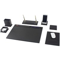 Leder Schreibtisch Set 8 Accessoires Schwarz | Personalisiertes Bestes Geschenk Für Alle Kostenloser Versand von Giftyance