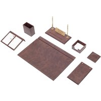 Leder Schreibtisch Set 9 Accessoires Braun | Personalisiertes Set Bestes Geschenk Für Alle Kostenloser Versand von Giftyance