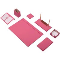 Leder Schreibtisch Set 9 Accessoires Rosa | Personalisiertes Set Bestes Geschenk Für Alle Kostenloser Versand von Giftyance