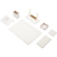 Leder Schreibtisch Set 9 Accessoires Weiß | Personalisiertes Set Bestes Geschenk Für Alle Kostenloser Versand von Giftyance