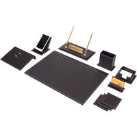 Leder Schreibtisch Set Schwarz 12 Accessoires | Personalisiertes Set Bestes Geschenk Für Alle Kostenloser Versand von Giftyance