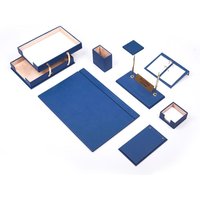 Nexus Leder Schreibtisch Set Blau 10 Accessoires | Personalisiertes Set Bestes Geschenk Für Alle Kostenloser Versand von Giftyance