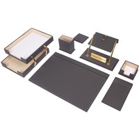 Nexus Leder Schreibtisch Set Grau 10 Accessoires | Personalisiertes Set Bestes Geschenk Für Alle Kostenloser Versand von Giftyance