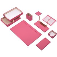 Nexus Leder Schreibtisch Set Pink 10 Accessoires | Personalisiertes Set Bestes Geschenk Für Alle Kostenloser Versand von Giftyance