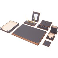 Prime Lux Leder Schreibtisch Set Grau 11 Accessoires | Personalisiertes Set Bestes Geschenk Für Alle Kostenloser Versand von Giftyance