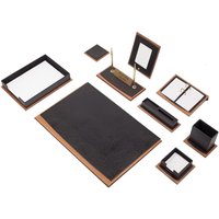 Prime Lux Leder Schreibtisch Set Schwarz 11 Accessoires | Personalisiertes Set Bestes Geschenk Für Alle Kostenloser Versand von Giftyance