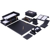 Setra Leder Schreibtisch Set Schwarz 14 Accessoires | Personalisiertes Bestes Geschenk Für Alle Kostenloser Versand von Giftyance