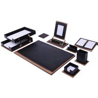 Spica Lux Leder Schreibtisch Set Schwarz 11 Accessoires | Personalisiertes Set Bestes Geschenk Für Alle Kostenloser Versand von Giftyance