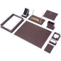 Tuva Leder Schreibtisch Set Braun 13 Accessoires | Personalisiertes Set Bestes Geschenk Für Alle Kostenloser Versand von Giftyance