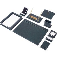 Tuva Leder Schreibtisch Set Grün 13 Accessoires | Personalisiertes Set Bestes Geschenk Für Alle Kostenloser Versand von Giftyance