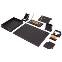 Tuva Leder Schreibtisch Set Schwarz 13 Accessoires | Personalisiertes Set Bestes Geschenk Für Alle Kostenloser Versand von Giftyance