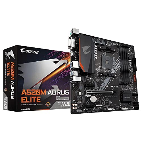 Aorus A520M AORUS Elite (Buchse AM4/A520/DDR4/S-ATA 600/Micro ATX) von Gigabyte