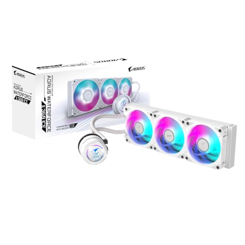 GIGABYTE AORUS WATERFORCE II 360 Ice AIO Flüssigkeits-CPU-Kühler - 3x120mm ARGB-Lüfter, Schiebe-in-Verriegelungsmechanismus, Daisy-Chain, kompatibel mit Intel LGA 1851 und AMD AM5 GIGABYTE AORUS WATERFORCE II 360 Ice AIO Flüssigkeits-CPU-Kühler - 3x120mm ARGB-Lüfter, Schiebe-in-Verriegelungsmechanismus, Daisy-Chain, kompatibel mit Intel LGA 1851 und AMD AM5 von Gigabyte