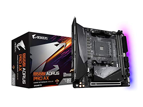 GIGABYTE B550I AORUS PRO AX (AM4 AMD/B550/Mini-Itx/Dual M.2/SATA 6Gb/s/USB 3.2 Gen 1/WiFi 6/2.5GbE LAN/PCIe4.0/Realtek ALC1220-Vb/DisplayPort 1.4/2xHDMI 2.0B/RGB Fusion 2.0/DDR4/Gaming Motherboard) von Gigabyte