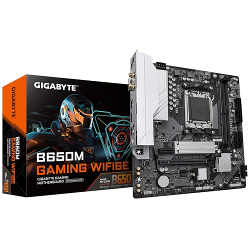 GIGABYTE B650M Gaming WIFI6E Mainboard - AMD Ryzen 9000 Serie CPUs, 5+2+2 Phasen VRM, bis zu 6400 MHz DDR5 (OC), 1xPCIe 4.0 M.2, 2,5 GbE LAN, WiFi 6E, USB 3.2 Gen 1 von Gigabyte