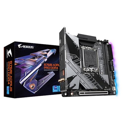 GIGABYTE B760I AORUS PRO DDR4 Motherboard - Unterstützt Intel Core 14. Generation CPUs, 8+1+1 Phasen Digital VRM, bis zu 5333MHz DDR4 (OC), 2xPCIe 4.0 M.2, Wi-Fi 6, 2.5GbE LAN, USB 3.2 Gen 2 von Gigabyte