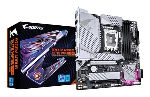 GIGABYTE B760M AORUS Elite WIFI6E GEN5 Mainboard – Unterstützt Intel Core Prozessoren der 14. Generation, 12+1+1 Phasen Digital-VRM, bis zu 5600 MHz DDR5, 2 x PCIe 4.0 M.2, Wi-Fi 6E, 2.5 GbE LAN GIGABYTE B760M AORUS Elite WIFI6E GEN5 Mainboard – Unterstützt Intel Core Prozessoren der 14. Generation, 12+1+1 Phasen Digital-VRM, bis zu 5600 MHz DDR5, 2 x PCIe 4.0 M.2, Wi-Fi 6E, 2.5 GbE LAN von Gigabyte