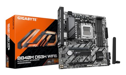 GIGABYTE B840M DS3H WIFI6 Mainboard – AMD Ryzen 9000 Prozessoren, 8+2+2 Phasen VRM, bis zu 8200 MHz DDR5, 2 x PCIe 4.0 M.2, Wi-Fi 6, 2,5 GbE LAN, USB 3.2 Gen 1 GIGABYTE B840M DS3H WIFI6 Mainboard – AMD Ryzen 9000 Prozessoren, 8+2+2 Phasen VRM, bis zu 8200 MHz DDR5, 2 x PCIe 4.0 M.2, Wi-Fi 6, 2,5 GbE LAN, USB 3.2 Gen 1 von Gigabyte