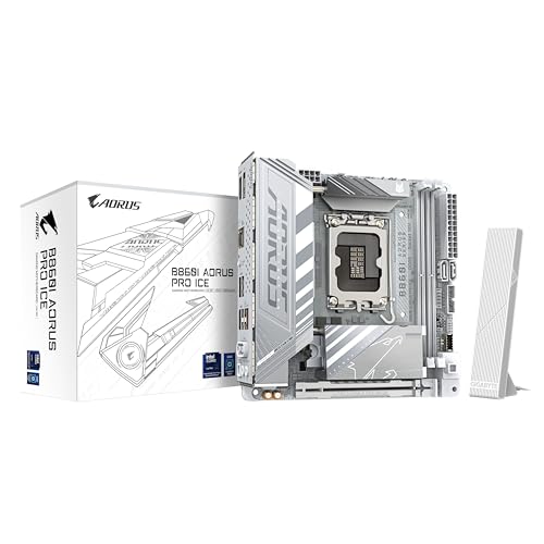 GIGABYTE B860I AORUS PRO Ice Mainboard - Intel Core Ultra CPUs, 8+1+2+1 Phasen VRM, bis zu 9200MHz DDR5, 1xPCIe 5.0 + 1xPCIe 4.0 M.2, 2,5 GbE LAN, WiFi 7, Thunderbolt 4 GIGABYTE B860I AORUS PRO Ice Mainboard - Intel Core Ultra CPUs, 8+1+2+1 Phasen VRM, bis zu 9200MHz DDR5, 1xPCIe 5.0 + 1xPCIe 4.0 M.2, 2,5 GbE LAN, WiFi 7, Thunderbolt 4 von Gigabyte