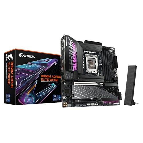 GIGABYTE B860M AORUS Elite WIFI6E Mainboard - Intel Core Ultra CPUs, 12+1+2+1 Phasen VRM, bis zu 9200MHz DDR5, 1xPCIe 5.0 + 2xPCIe 4.0 M.2, 2,5 GbE LAN, WiFi 6E, Thunderbolt GIGABYTE B860M AORUS Elite WIFI6E Mainboard - Intel Core Ultra CPUs, 12+1+2+1 Phasen VRM, bis zu 9200MHz DDR5, 1xPCIe 5.0 + 2xPCIe 4.0 M.2, 2,5 GbE LAN, WiFi 6E, Thunderbolt von Gigabyte