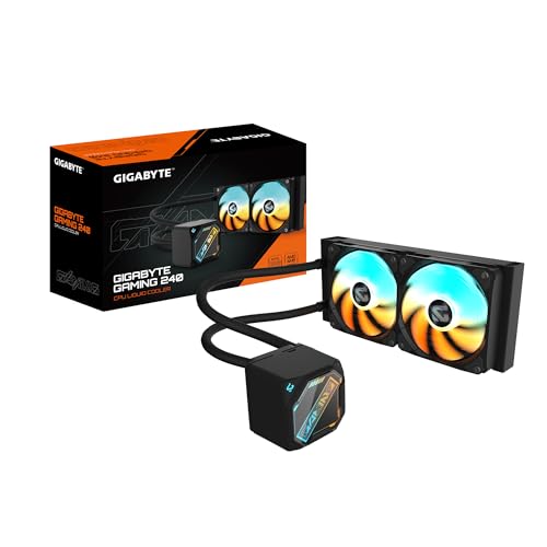 GIGABYTE Gaming 240 Flüssigkeitskühler für CPU - 2x120mm ARGB-Lüfter, Schiebe-Verriegelungsmechanismus, Daisy-Chain, Kompatibel mit Intel LGA 1851 und AMD AM5 von Gigabyte