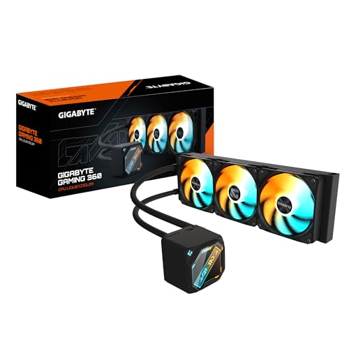 GIGABYTE Gaming 360 Flüssigkeitskühler für CPU - 3x120 mm ARGB-Lüfter, Schiebe-Verriegelungsmechanismus, Daisy-Chain, Kompatibel mit Intel LGA 1851 und AMD AM5 von Gigabyte