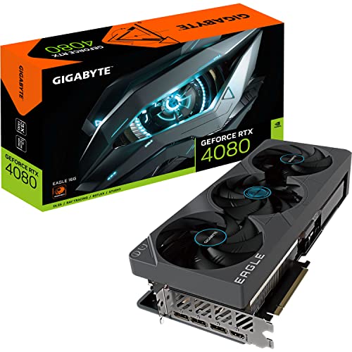 GIGABYTE GeForce RTX 4080 EAGLE 16GB Graphics Card - 16GB DDR6X, PCI-E 4.0, Core 2505Mhz, RGB, DP 1.4, HDMI 2.1a, NVIDIA DLSS 3, Ada Lovelace Arch, GV-N4080EAGLE-16GD von Gigabyte