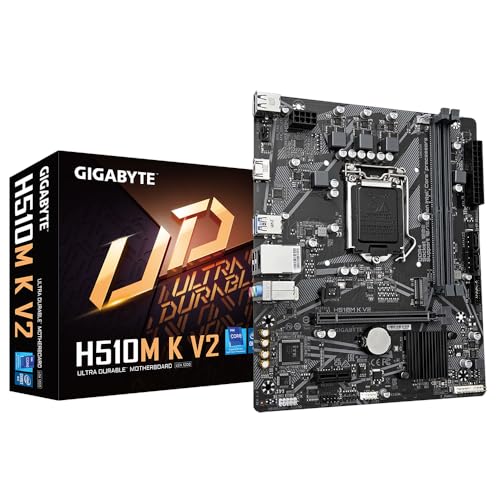 GIGABYTE H510M K V2 Mainboard - Unterstützt Intel Core Prozessoren 11th CPUs, up to 3200MHz DDR4, 1xPCIe 3.0 M.2, GbE LAN, USB 3.2 Gen 1 von Gigabyte
