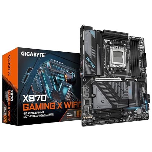 GIGABYTE X870 Gaming X WIFI7 Motherboard - Unterstützt AMD Ryzen 9000 CPUs, 16+2+2-Phasen VRM, bis zu 8000MHz DDR5 (OC), 1xPCIe 5.0, Wi-Fi 7, 2.5GbE LAN, USB 4 von Gigabyte