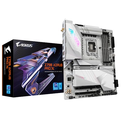 GIGABYTE Z790 AORUS PRO X Motherboard - Unterstützt Intel 14. Generation CPUs, 18+1+2 Phasen VRM, bis zu 8266MHz DDR5 (OC), 1xPCIe 5.0 + 4xPCIe 4.0 M.2, Wi-Fi 7, 5GbE LAN, USB 3.2 Gen 2x2 von Gigabyte