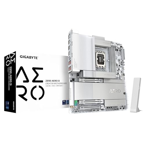 GIGABYTE Z890 AERO D Motherboard - Unterstützt Intel Core Ultra (Serie 2) CPUs, 16+1+2 Phasen VRM, bis zu 9500MHz DDR5 (OC), PCIe 5.0 M.2, Wi-Fi 7, Thunderbolt 5 von Gigabyte