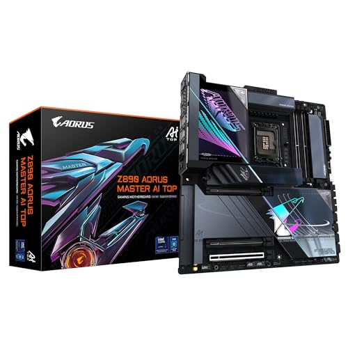 GIGABYTE Z890 AORUS Master AI TOP Motherboard - Unterstützt Intel Core Ultra (Serie 2) CPUs, 20+1+2 Phasen VRM, bis zu 9500MHz DDR5 (OC), PCIe 5.0 M.2, Wi-Fi 7, Thunderbolt 4 von Gigabyte