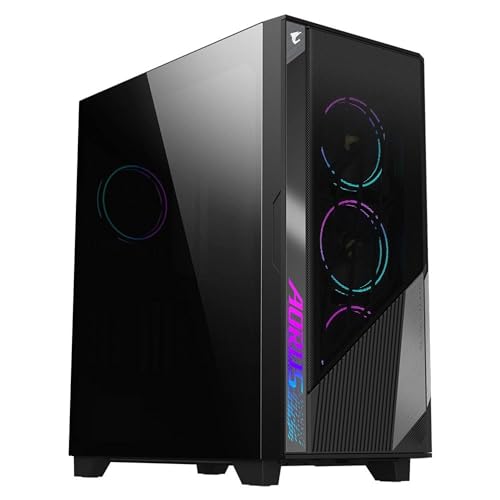 Gigabyte AORUS C500 Glass Mid Tower ATX Gehäuse, Schwarz, TG Panel, Kein Netzteil von Gigabyte